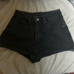 SHEIN High Waist Black Denim Shorts